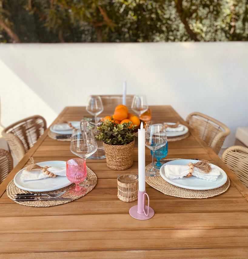 Pergola und Essen